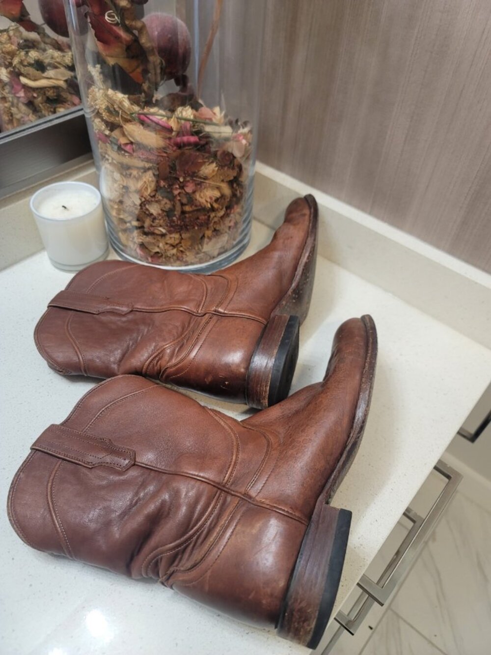 Tecovas The Earl Roper Bourbon Calfskin Leather Cowboy Boots Sz 10.5 D Men Brown - Picture 10 of 15